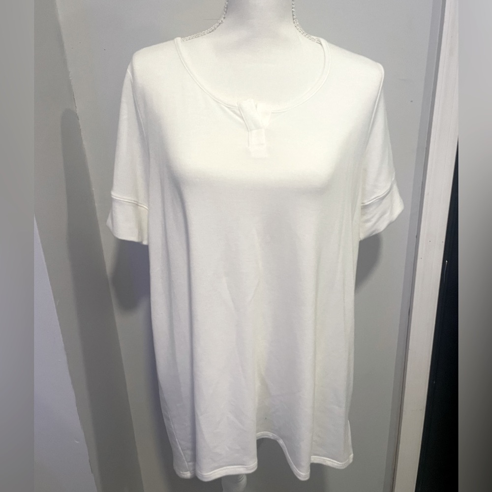 Soft Surroundings Short Sleeve Rayon Stretch Portia Top XL